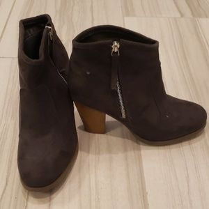 Brown heeled ankle boots